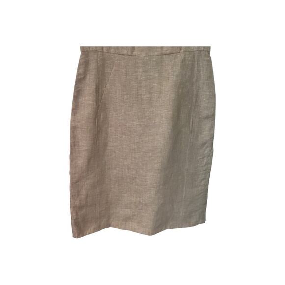 Ann Taylor Loft Dress Womens Size 4 Beige 100% Linen Sleeveless Sequin Sheath - Picture 3 of 11